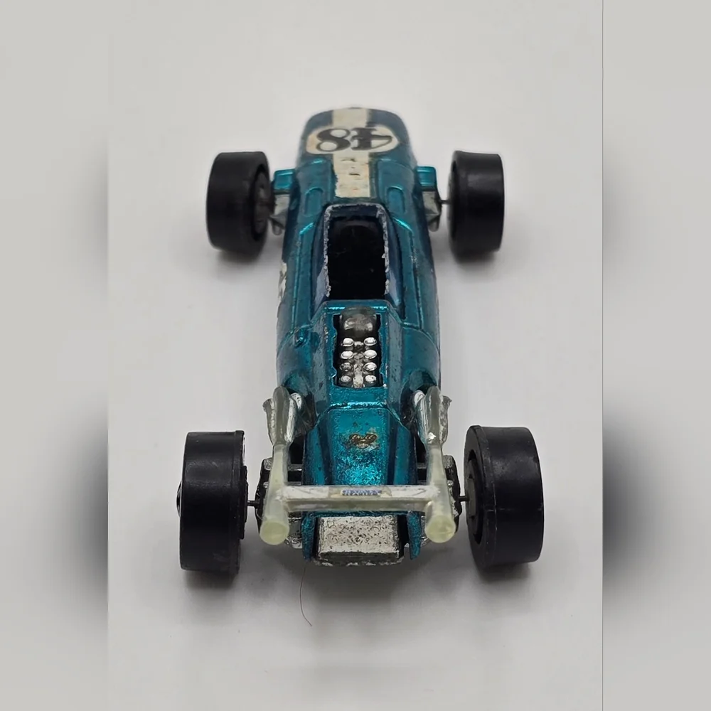 Redline Hot Wheels Indy Eagle Aqua Black Interior 1969 Hong Kong GUC